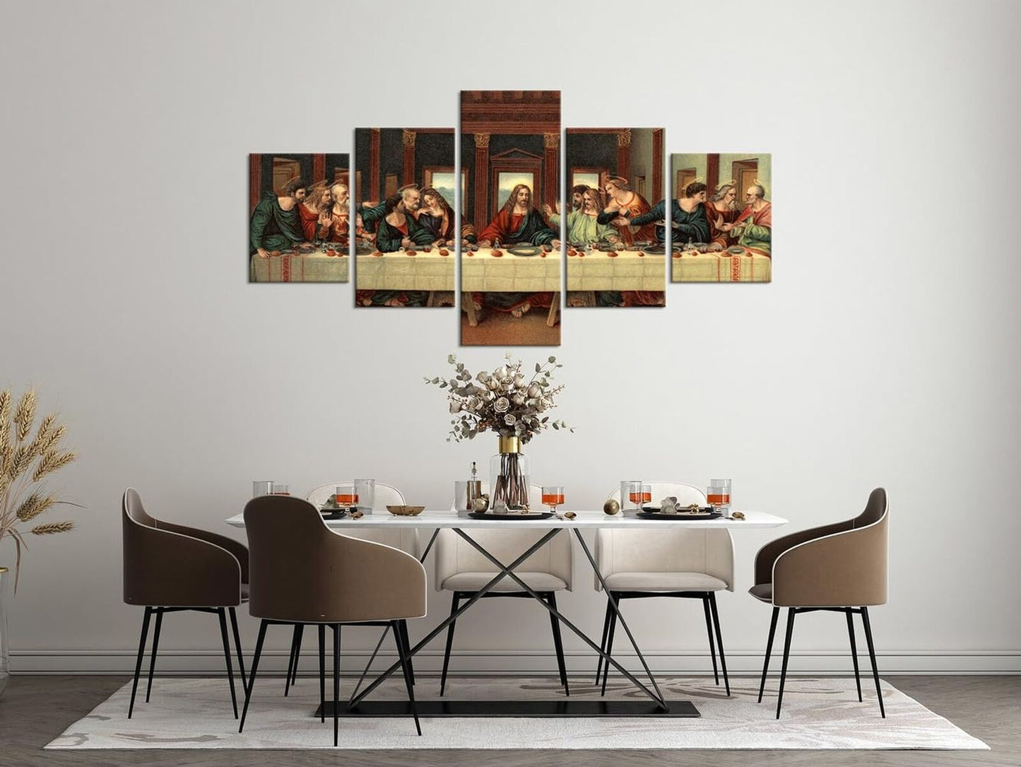 YOUHONG 5 Piece Last Supper Wall Decor Leonardo Da Vinci Wall Decor Religious...