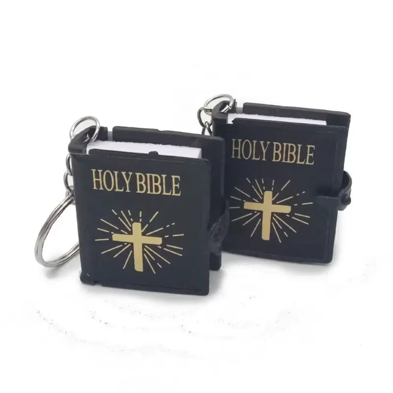 Mini Holy Bible Key Chain Book Keychain Religion English Version Christian Jesus Key Ring Keyring Gift Prayer God Bless S112