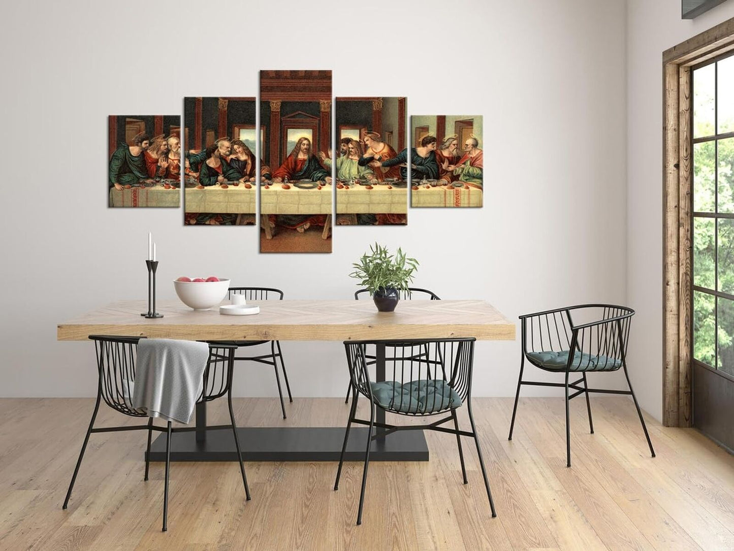 YOUHONG 5 Piece Last Supper Wall Decor Leonardo Da Vinci Wall Decor Religious...