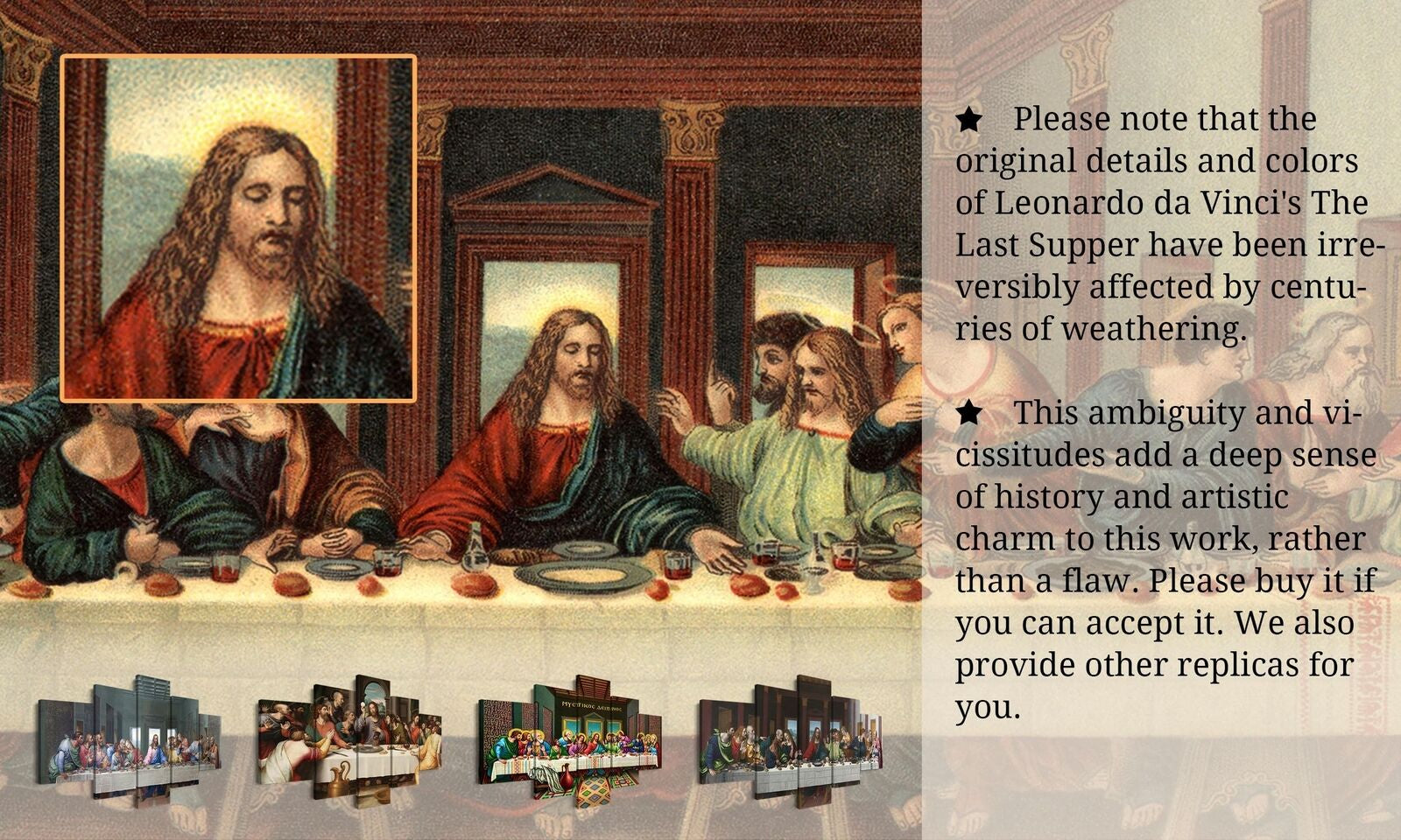 YOUHONG 5 Piece Last Supper Wall Decor Leonardo Da Vinci Wall Decor Religious...