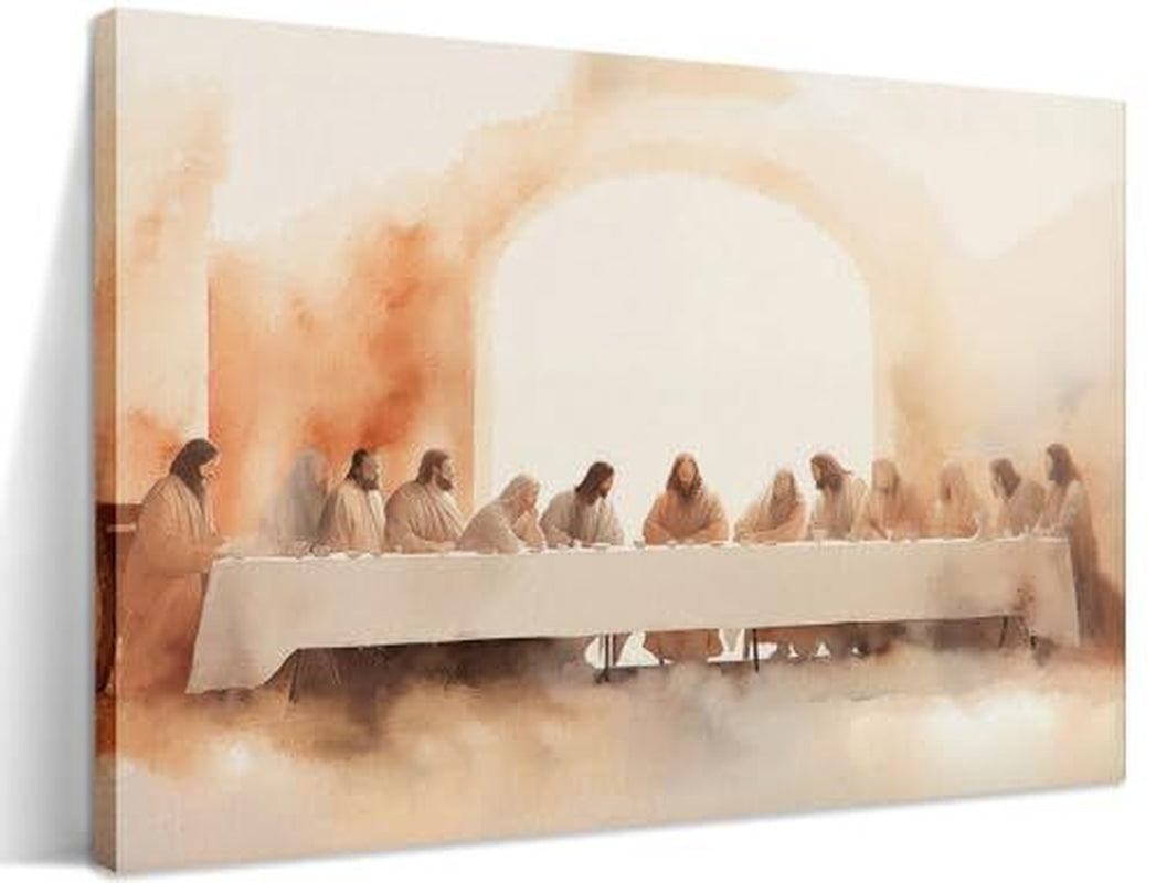 Jesus Last Supper Canvas Wall Art, Leonardo Da Vinci Canvas 24X36 in Religious