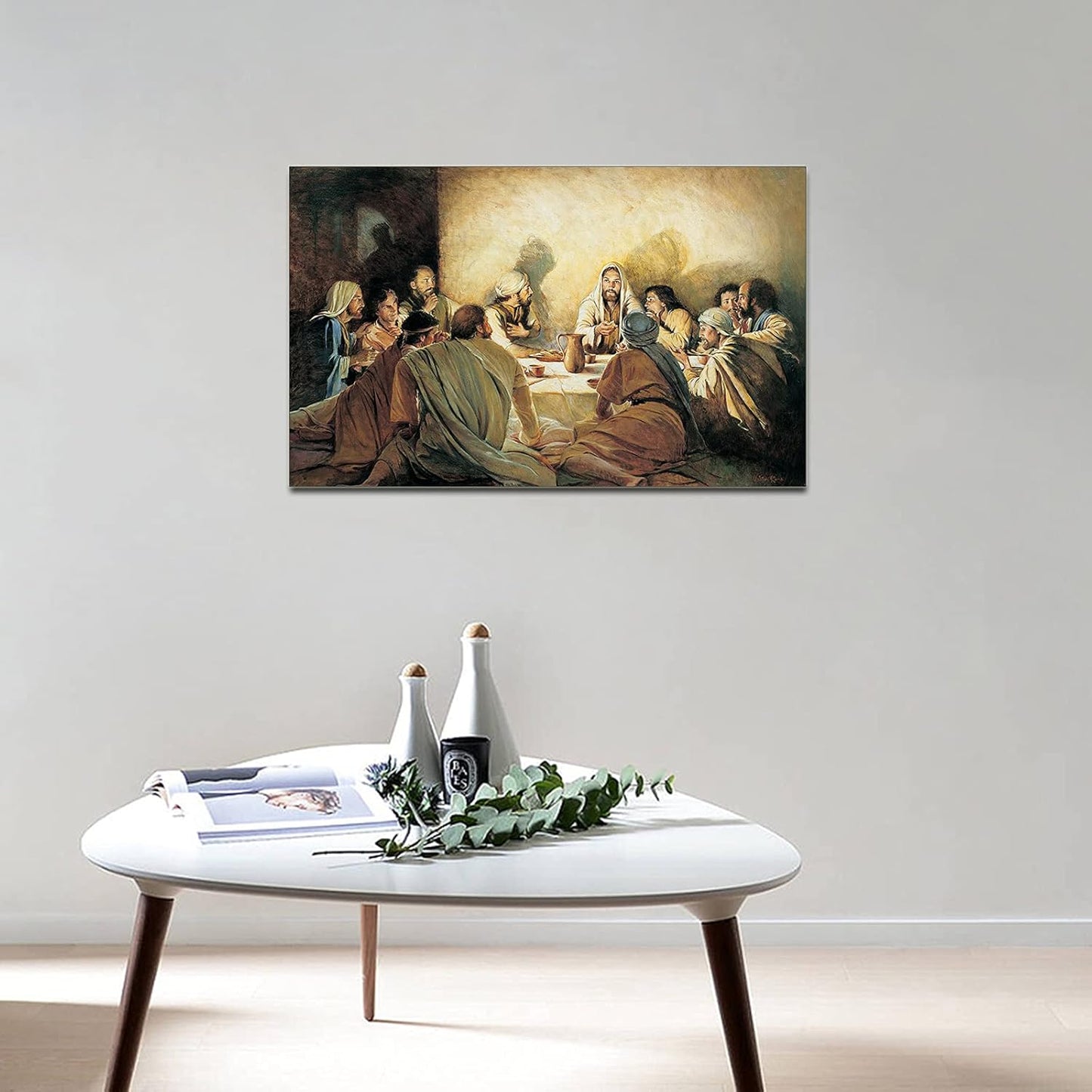 the Last Supper Canvas Wall Art, Last Supper Wall Art Decor, the Last Supper Wall Decor for Dining Room, Christian Wall Art Last Supper Painting for Wall Decor 12X18 Inches