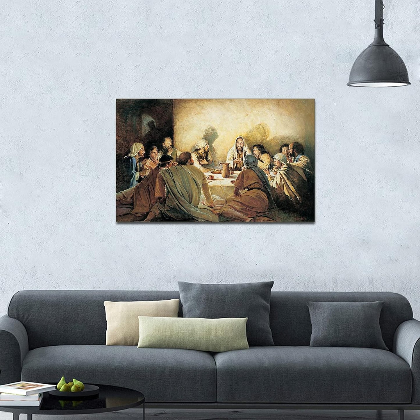 the Last Supper Canvas Wall Art, Last Supper Wall Art Decor, the Last Supper Wall Decor for Dining Room, Christian Wall Art Last Supper Painting for Wall Decor 12X18 Inches