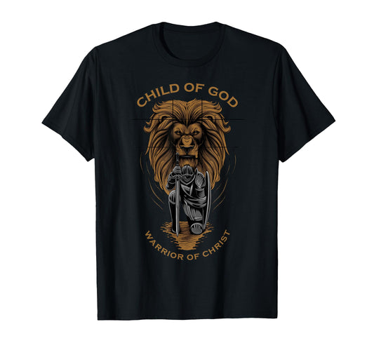 Child of God Warrior of Christ Jesus Christian Faith Graphic T-Shirt