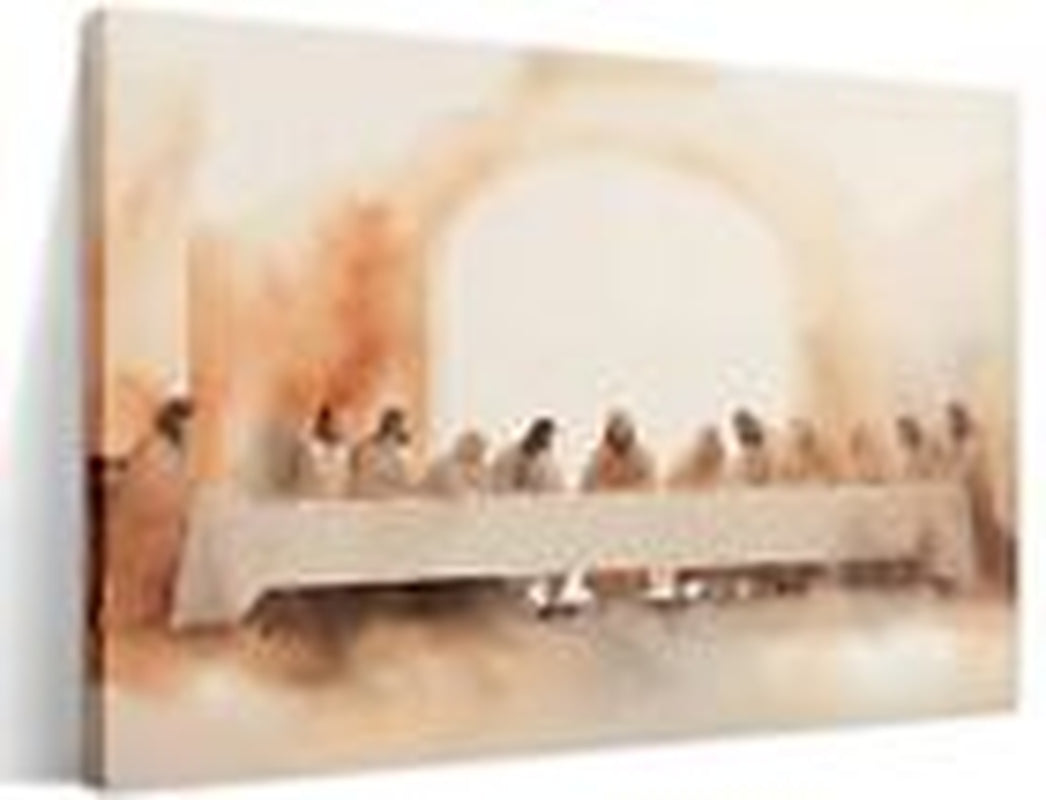 Jesus Last Supper Canvas Wall Art, Leonardo Da Vinci Canvas 24X36 in Religious