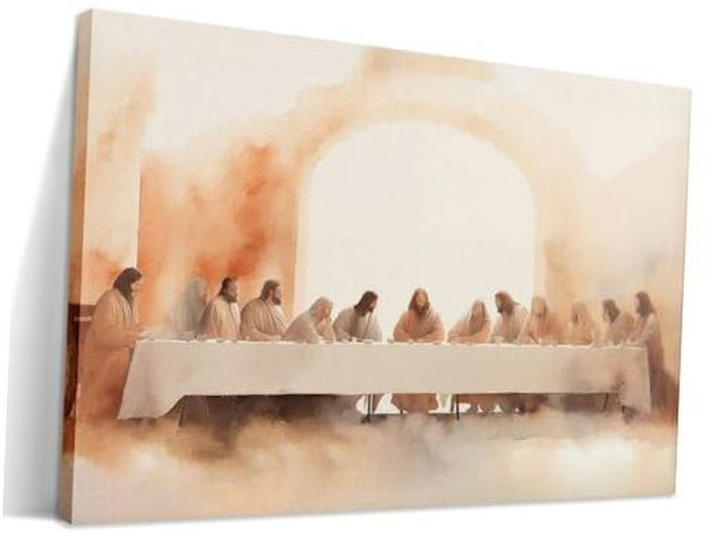 Jesus Last Supper Canvas Wall Art, Leonardo Da Vinci Canvas 24X36 in Religious