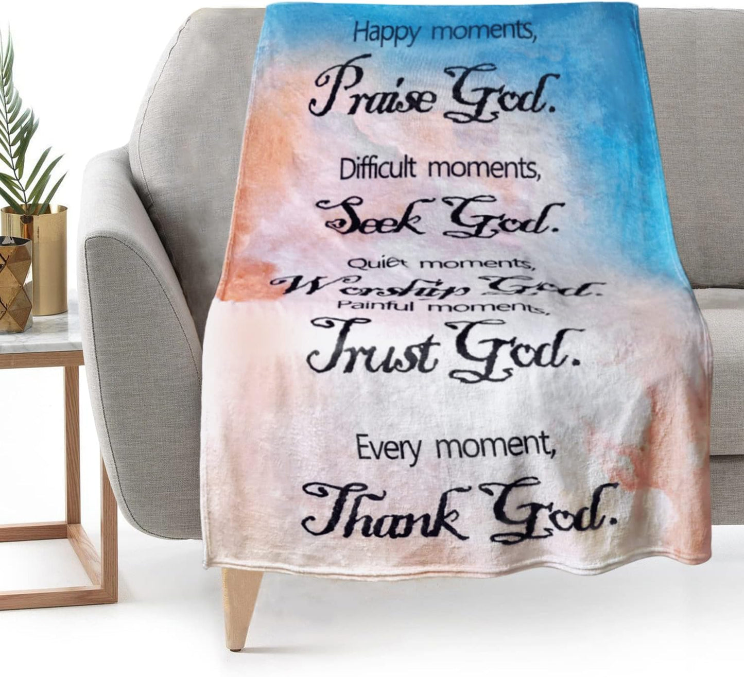 Christian Scripture Blanket Spiritual Gifts for Women Religious Throw Blanket with Bible Verse Inspirational Healing Thoughts Gifts for Women Men Pastor Appreciation Christmas Blanket Gifts