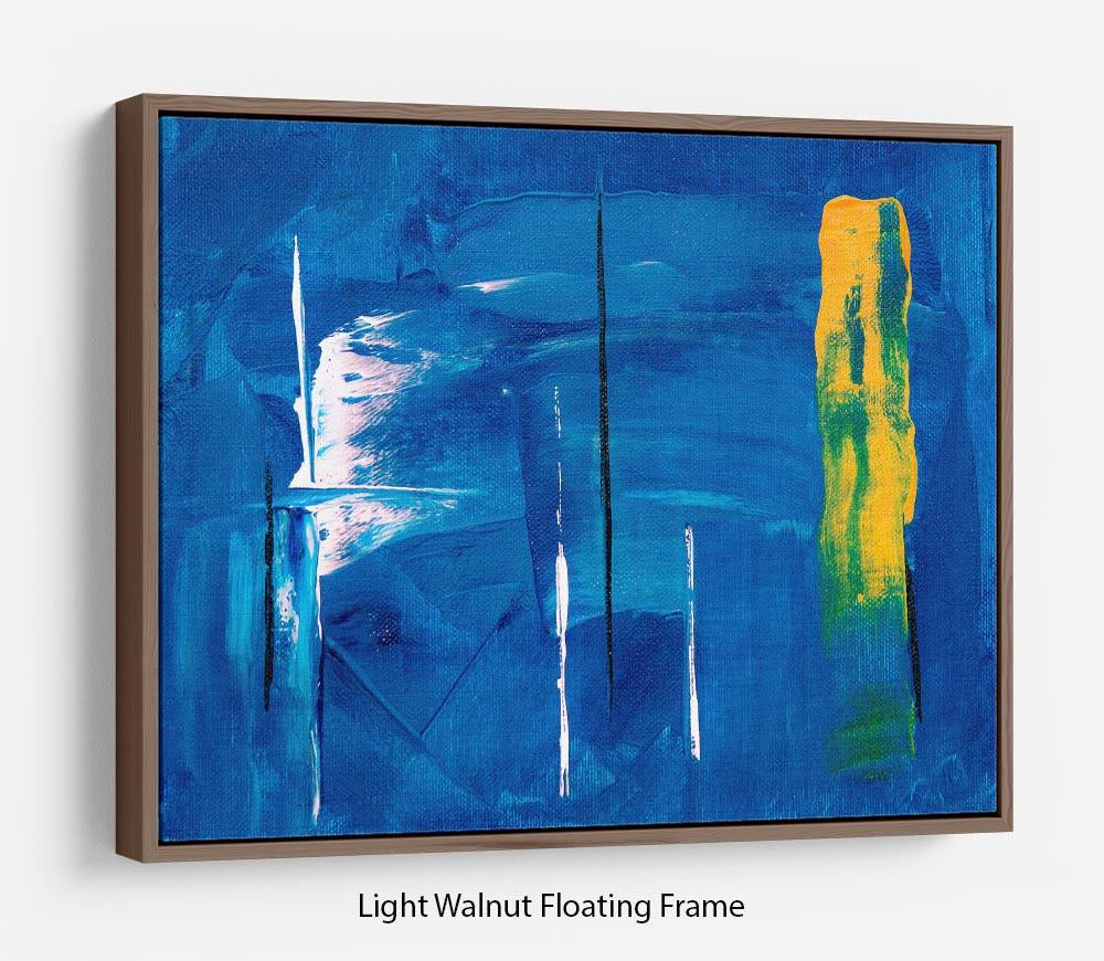 Blue and Green Abstract Painting Floating Frame Canvas