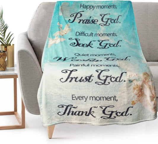 Christian Scripture Blanket Spiritual Gifts for Women Religious Throw Blanket with Bible Verse Inspirational Healing Thoughts Gifts for Women Men Pastor Appreciation Christmas Blanket Gifts