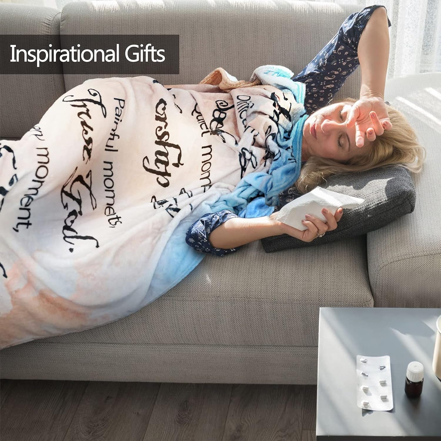 Christian Scripture Blanket Spiritual Gifts for Women Religious Throw Blanket with Bible Verse Inspirational Healing Thoughts Gifts for Women Men Pastor Appreciation Christmas Blanket Gifts