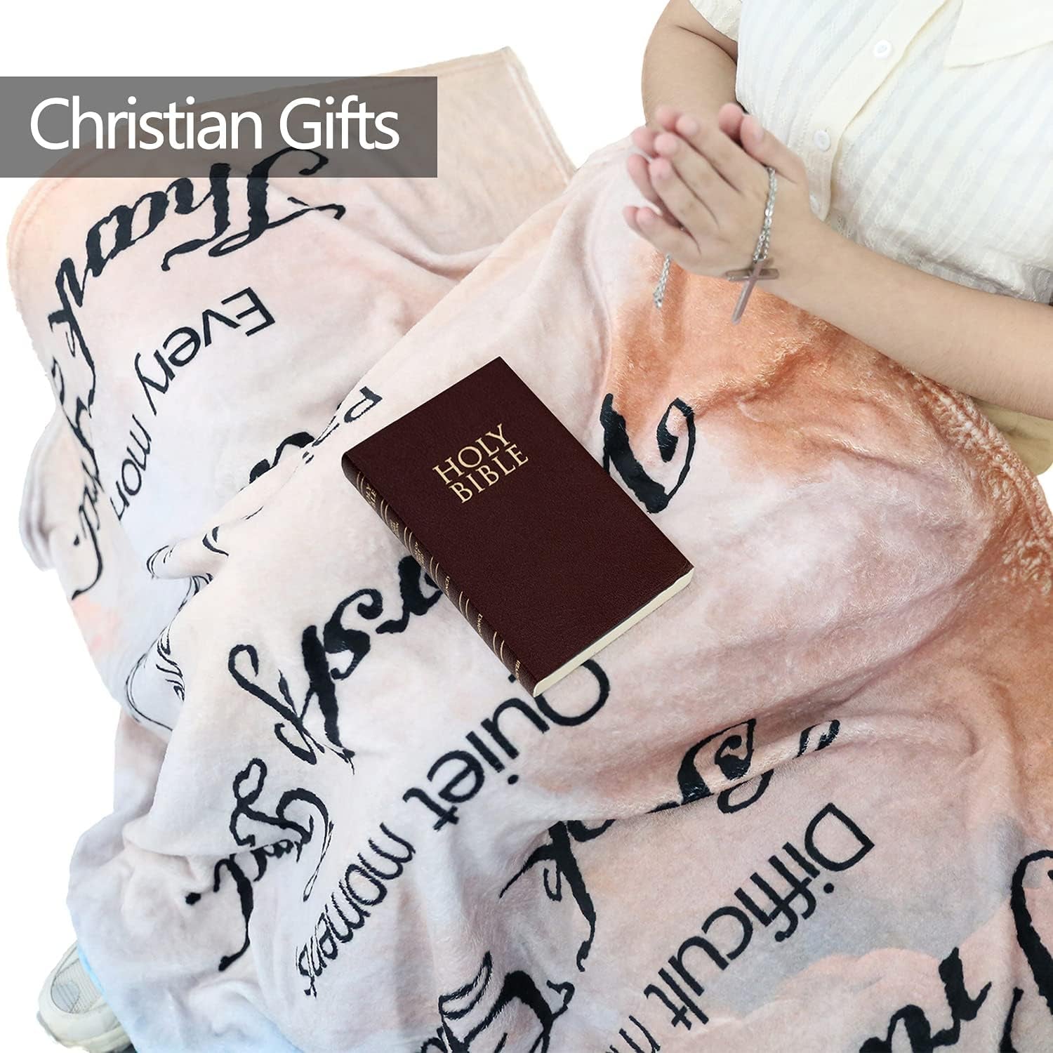 Christian Scripture Blanket Spiritual Gifts for Women Religious Throw Blanket with Bible Verse Inspirational Healing Thoughts Gifts for Women Men Pastor Appreciation Christmas Blanket Gifts