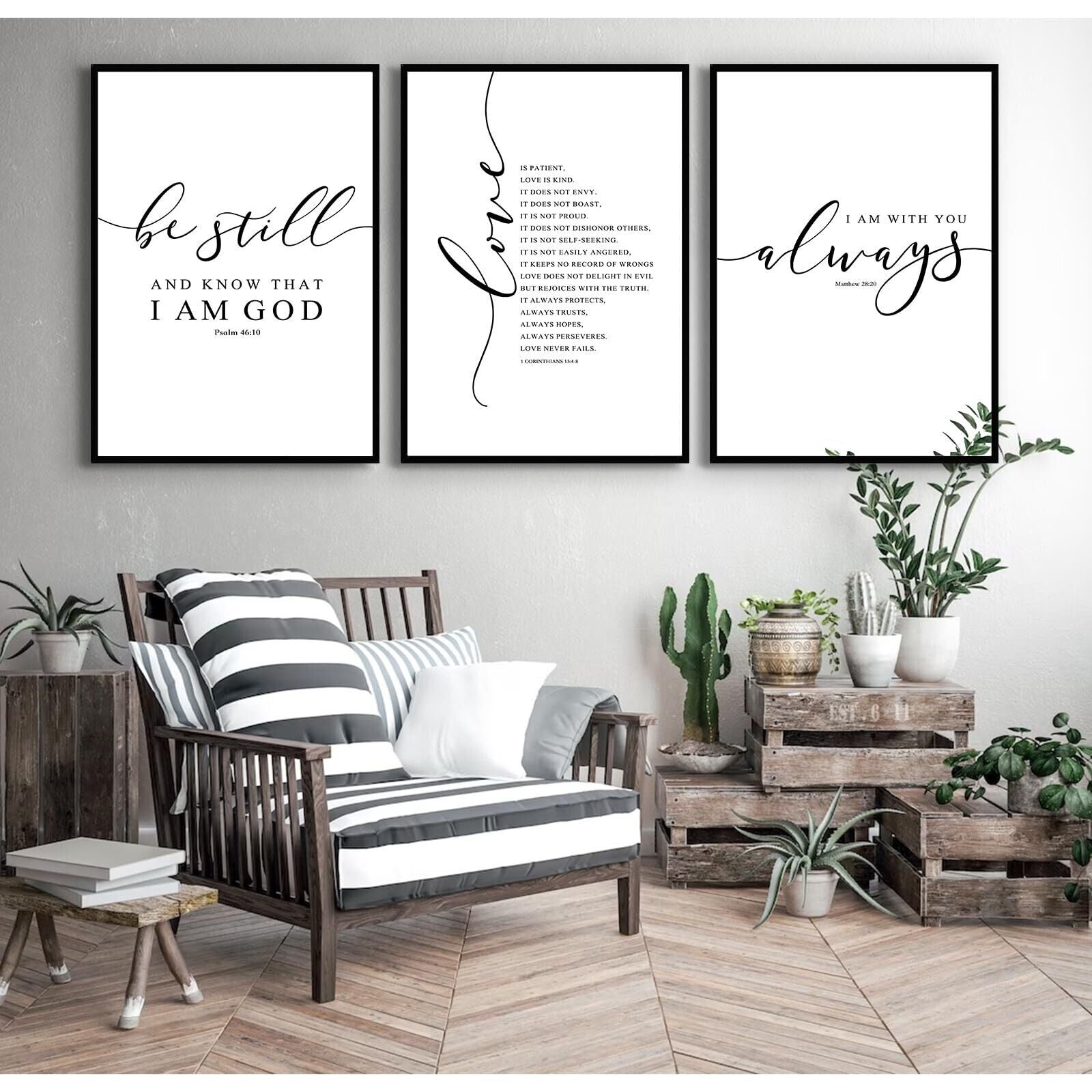 Bible Verse Wall Art Decor Scripture Canvas Wall Art Christian Wall Art Inspi...