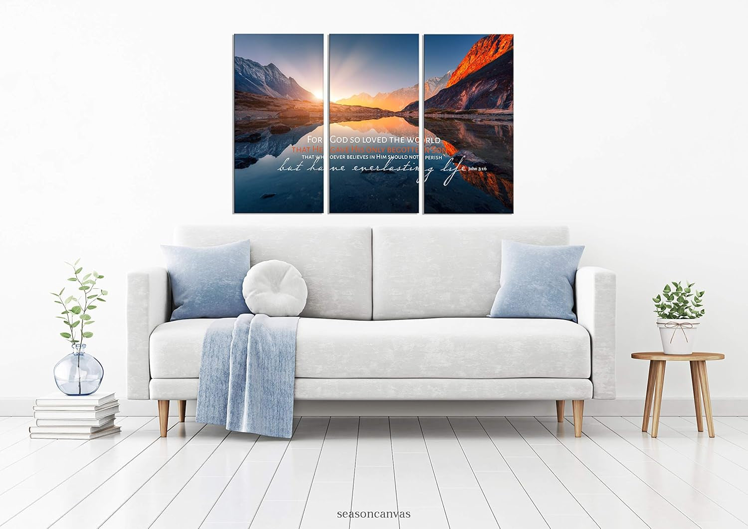 Christian Wall Art Canvas - John 3:16, for God so Loved the World, Bible Verse Canvas, Scripture Art, Faith Wall Art (24X36)