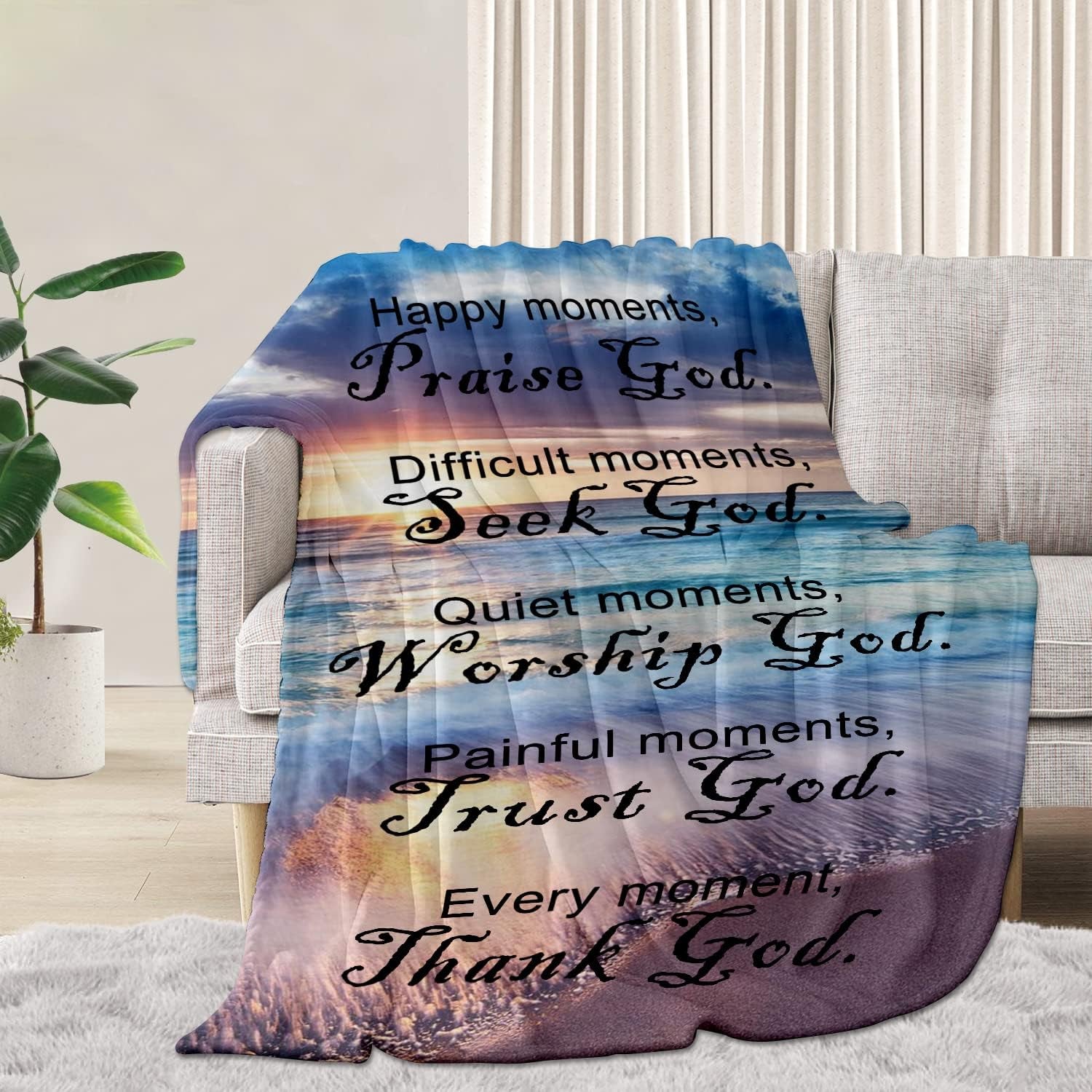 Bible Verse Soft Throw Blanket，Hope and Faith Prayer Inspirational Blanket- Religious Blankets Caring Gift for Men & Women 40X50 Inch