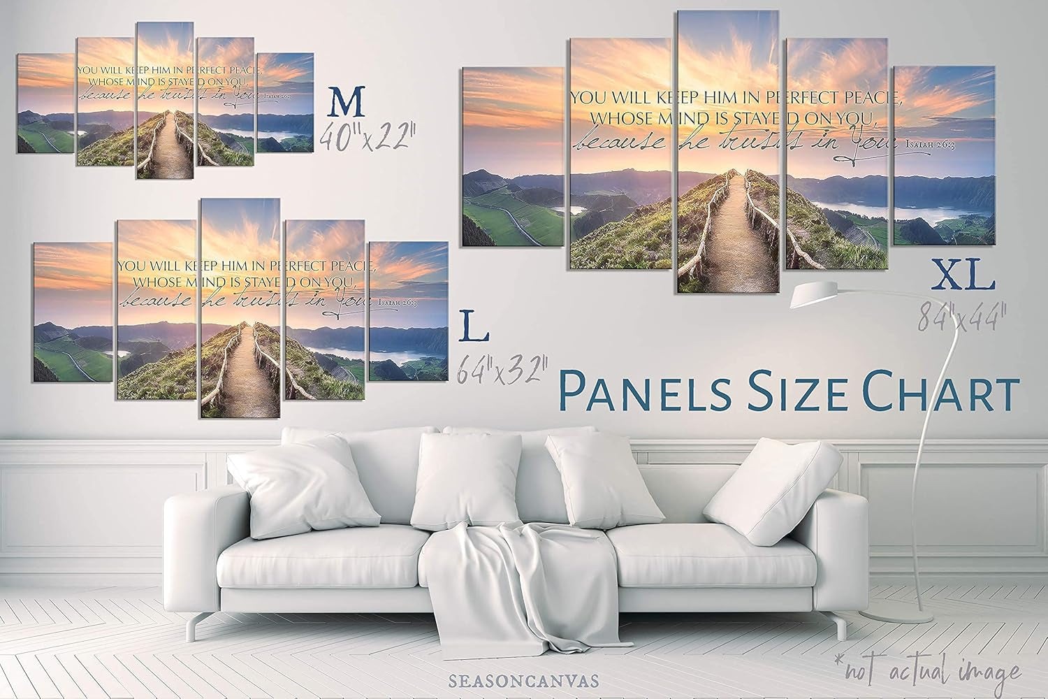 Christian Wall Art Canvas - for I Know the Plans I Have for You, Jeremiah 29:11, Faith Art, Bible Verse Wall Decor, Scripture Canvas, Ocean Scene (Large Panels)